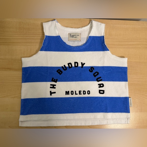 Kids Tank Top with Blue and White Stripes - Picture 1 of 6